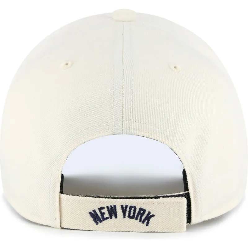 buet-beige-og-marinebla-justerbar-kasket-mvp-two-tone-fra-new-york-yankees-mlb-fra-47-brand