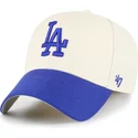 casquette-courbee-beige-et-bleue-ajustable-mvp-two-tone-los-angeles-dodgers-mlb-47-brand