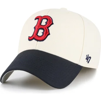 Beżowa i granatowa regulowana czapka z daszkiem MVP Two Tone Boston Red Sox MLB od 47 Brand