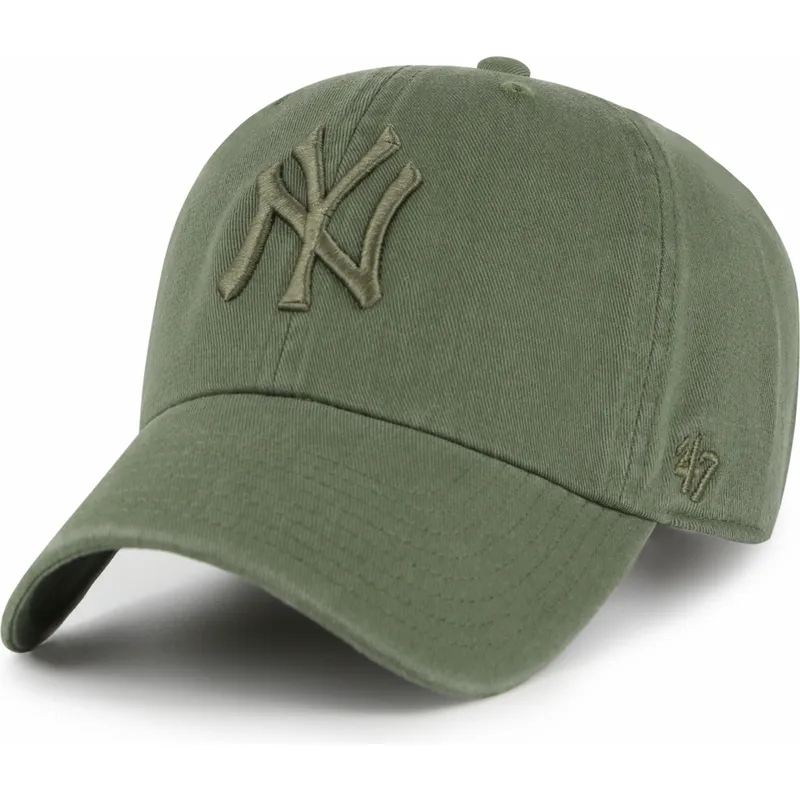grune-verstellbare-curved-cap-mit-grunem-clean-up-logo-der-new-york-yankees-mlb-von-47-brand