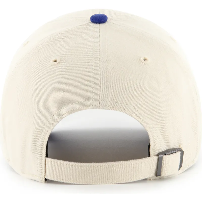 buet-beige-og-bla-justerbar-kasket-clean-up-base-runner-sure-shot-two-tone-fra-los-angeles-dodgers-mlb-fra-47-brand