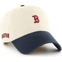 buet-beige-og-marinebla-justerbar-kasket-clean-up-base-runner-sure-shot-two-tone-fra-boston-red-sox-mlb-fra-47-brand