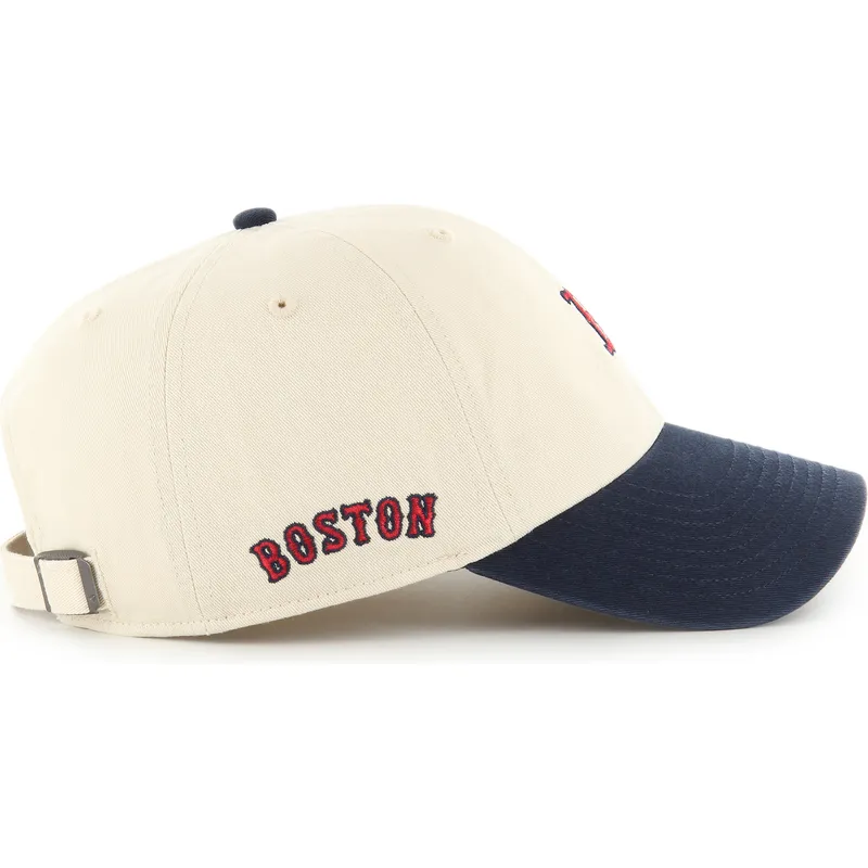 bojd-keps-beige-och-marinbla-justerbar-clean-up-base-runner-sure-shot-two-tone-fran-boston-red-sox-mlb-av-47-brand