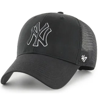 Svart truckerkeps med svart Outline MVP Branson-logotyp från New York Yankees MLB av 47 Brand