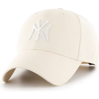 Gorra curva beige snapback MVP Natural de New York Yankees MLB de 47 Brand