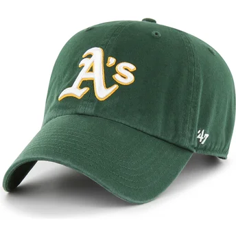 Cappellino curva verde regolabile Clean Up di Oakland Athletics MLB di 47 Brand