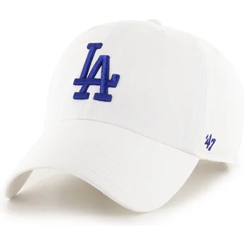 Casquette courbée blanche ajustable avec logo bleu Clean Up Los Angeles Dodgers MLB 47 Brand