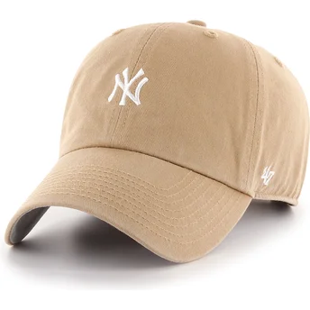 Petten gebogen khaki verstelbaar Clean Up Base Runner van New York Yankees MLB van 47 Brand