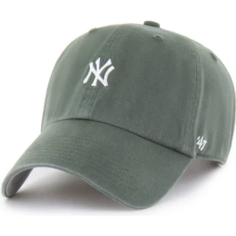 Zielona regulowana czapka z zakrzywionym daszkiem z białym logo Clean Up Base Runner New York Yankees MLB od 47 Brand