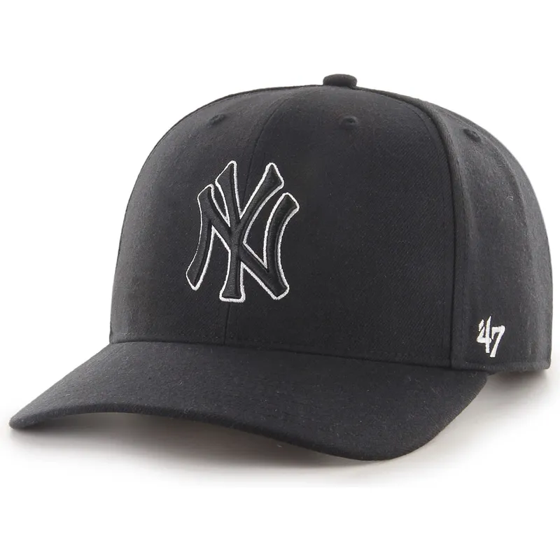 sort-snapback-kasket-med-buet-skygge-og-sort-outline-mvp-dp-cold-zone-logo-fra-new-york-yankees-mlb-af-47-brand