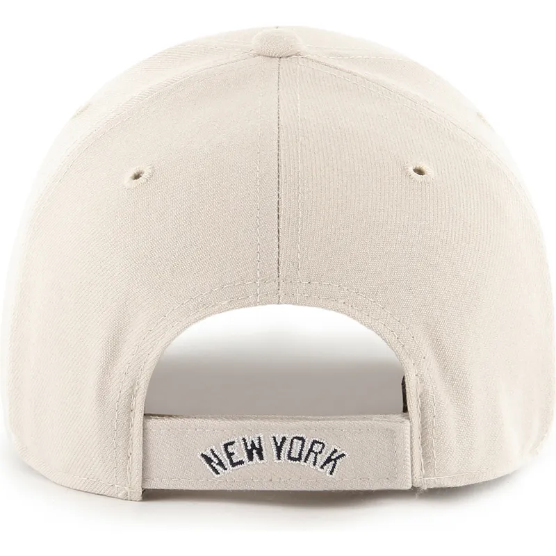 casquette-courbee-beige-ajustable-avec-logo-bleu-marine-mvp-new-york-yankees-mlb-47-brand