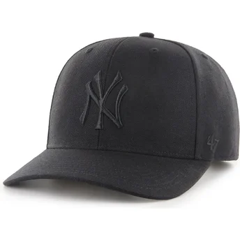 Schwarze gebogene Snapback-Kappe mit schwarzem Logo MVP...