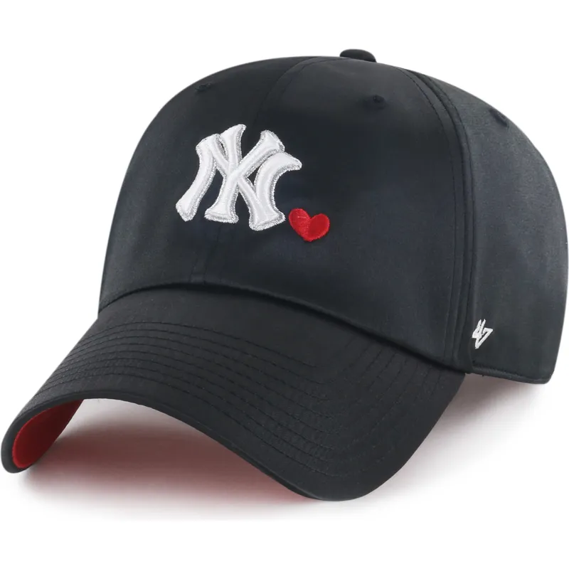 casquette-courbee-noire-ajustable-clean-up-with-love-new-york-yankees-mlb-47-brand