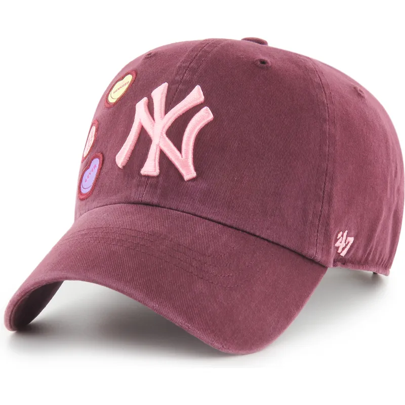 petten-gebogen-rood-verstelbaar-clean-up-candy-heart-van-new-york-yankees-mlb-van-47-brand