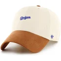 petten-gebogen-beige-verstelbare-band-marron-clean-up-mini-script-suede-visor-van-los-angeles-dodgers-mlb-van-47-brand