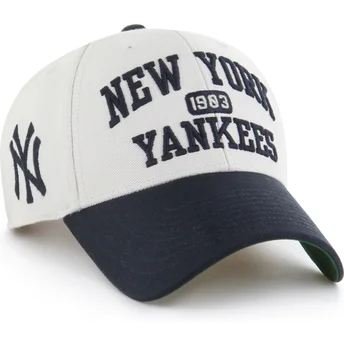 Casquette courbée beige et bleue marine ajustable MVP Broke Line New York Yankees MLB 47 Brand