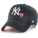 cappellino-curvo-nero-regolabile-clean-up-heart-icon-dei-new-york-yankees-mlb-di-47-brand