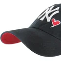 sort-justerbar-curved-kasket-clean-up-heart-icon-fra-new-york-yankees-mlb-af-47-brand