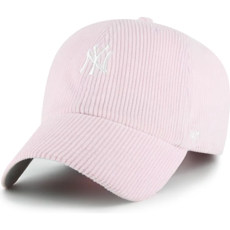 cappellino-curvo-rosa-regolabile-clean-up-cord-base-runner-dei-new-york-yankees-mlb-di-47-brand
