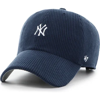 47 Brand Curved Brim Clean Up Cord Base Runner New York Yankees MLB Navy Blue Adjustable Cap