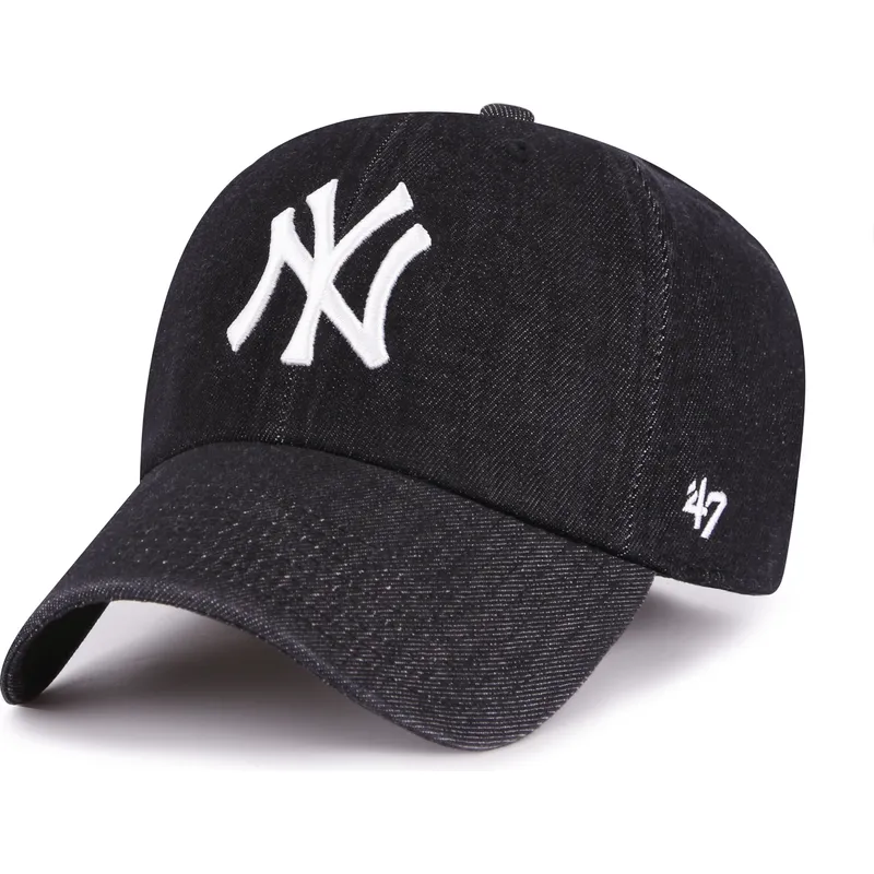 casquette-courbee-noire-ajustable-clean-up-lennon-new-york-yankees-mlb-47-brand