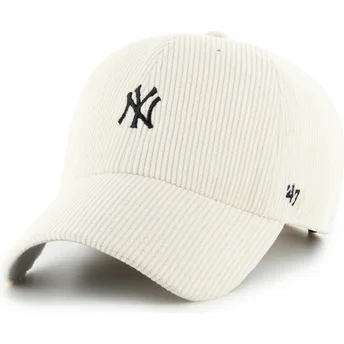 Buet beige justerbar kasket Clean Up Cord Base Runner fra New York Yankees MLB fra 47 Brand