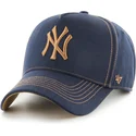 marineblaue-und-braune-verstellbare-gebogene-kappe-mvp-dt-contrast-stitch-der-new-york-yankees-mlb-von-47-brand