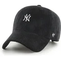 schwarze-verstellbare-curved-cap-clean-up-cord-base-runner-der-new-york-yankees-mlb-von-47-brand