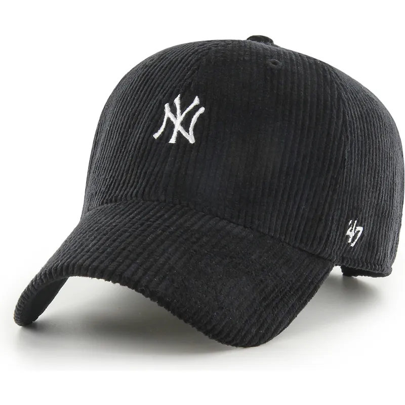 sort-justerbar-curved-kasket-clean-up-cord-base-runner-fra-new-york-yankees-mlb-fra-47-brand