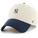 bezowa-i-granatowa-regulowana-czapka-z-daszkiem-clean-up-cord-base-runner-two-tone-new-york-yankees-mlb-od-47-brand