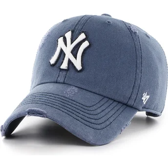 Gorra curva azul marino ajustable Clean Up Weathered Rusted de New York Yankees MLB de 47 Brand