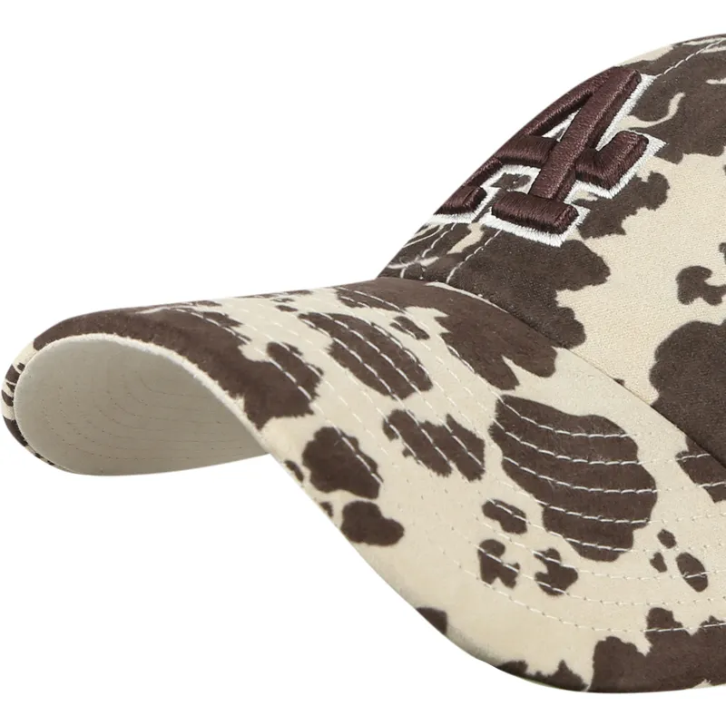 cappellino-curvo-marrone-regolabile-con-logo-marrone-clean-up-bessie-dei-los-angeles-dodgers-mlb-di-47-brand