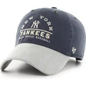 granatowo-szara-regulowana-czapka-z-daszkiem-clean-up-windham-suede-vintage-new-york-yankees-mlb-od-47-brand