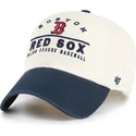 casquette-courbee-beige-et-bleue-marine-ajustable-clean-up-windham-boston-red-sox-mlb-47-brand