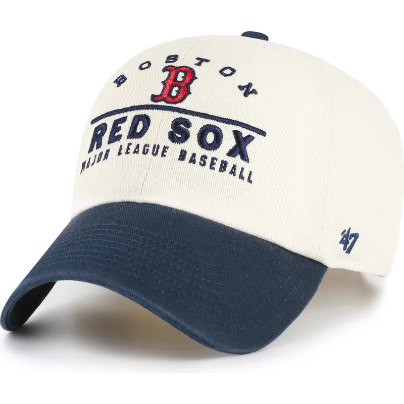 buet-kasket-beige-og-marinebla-justerbar-clean-up-windham-fra-boston-red-sox-mlb-fra-47-brand