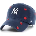 gebogene-marineblaue-verstellbare-clean-up-scatter-apple-kappe-der-new-york-yankees-mlb-von-47-brand