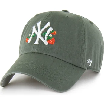 Cappellino curva verde regolabile Clean Up Icon Alt Strawberry di New York Yankees MLB di 47 Brand