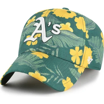 Zielona regulowana czapka z zakrzywionym daszkiem Clean Up Beach Side Oakland Athletics MLB od 47 Brand