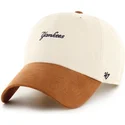 petten-gebogen-beige-verstelbare-band-marron-clean-up-mini-script-suede-visor-van-new-york-yankees-mlb-van-47-brand