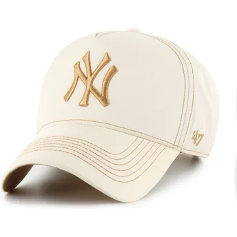 Casquette courbée beige ajustable MVP DT Contrast Stitch New York Yankees MLB 47 Brand