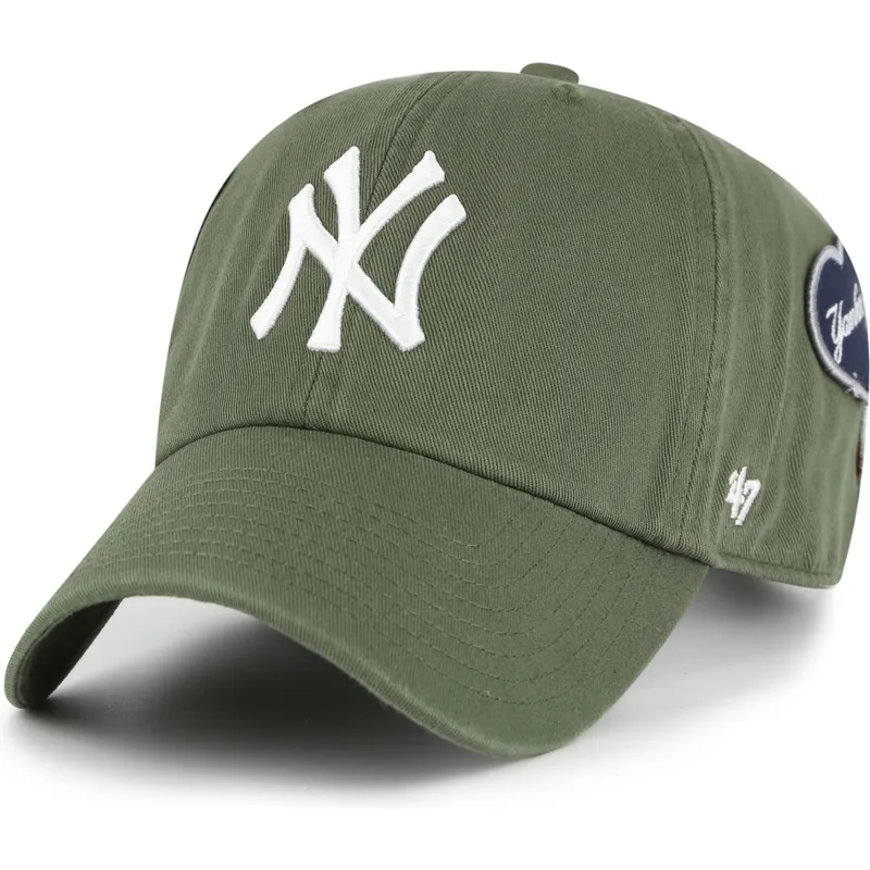 petten-gebogen-groen-verstelbaar-clean-up-badges-van-new-york-yankees-mlb-van-47-brand petten-gebogen-groen-verstelbaar-clean-up-badges-van-new-york-yankees-mlb-van-47-brand