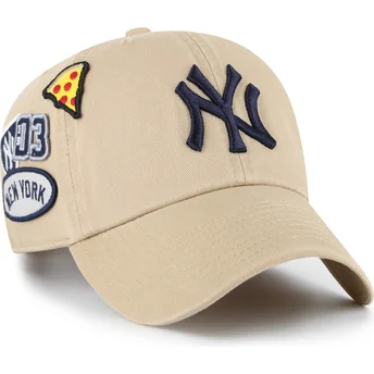 Casquette courbée khaki ajustable Clean Up Badges New York Yankees MLB 47 Brand