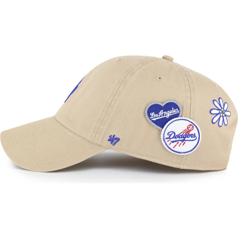 khaki-justerbar-curved-kasket-clean-up-badges-fra-los-angeles-dodgers-mlb-fra-47-brand