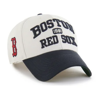 Cappellino curvo beige e blu marino regolabile MVP Broke Line dei Boston Red Sox MLB di 47 Brand