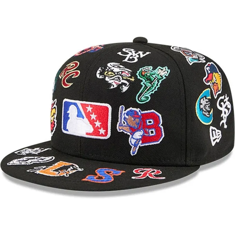 petten-plat-zwart-aangepast-59fifty-all-over-van-milb-van-new-era