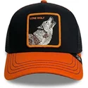 czapka-trucker-czarna-i-pomaranczowa-wilk-solo-wolf-fab-farm-goorin-bros