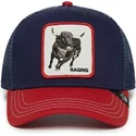 casquette-trucker-bleue-marine-et-rouge-bull-raging-bull-fab-farm-goorin-bros