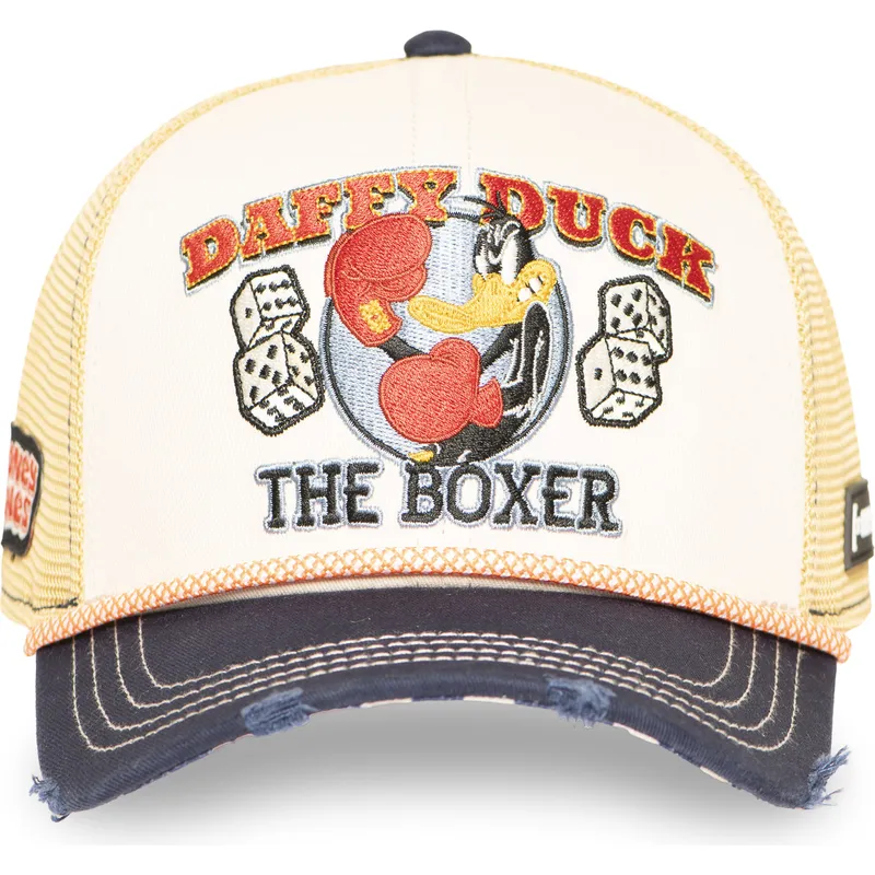 cappellino-trucker-beige-e-blu-marino-daffy-duck-loo13-pcsmcbb-looney-tunes-di-capslab