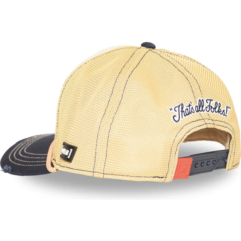 beige-og-marinebla-trucker-kasket-daffy-duck-loo13-pcsmcbb-looney-tunes-fra-capslab