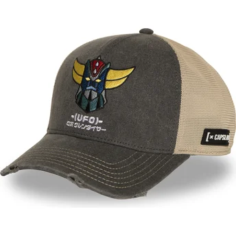 Gorra trucker gris y beige Robot Grendizer GOL7 GOLB de Capslab